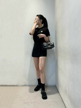 「CHARLES & KEITH（チャールズ & キース）のスクエアトゥーボウバックルメリージェーン（パンプス、ブラック系）」を使った、CHARLES & KEITHさん（レディース・160cm）の夏コーディネート
