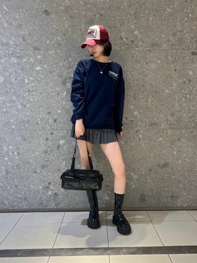 「CHARLES & KEITH（チャールズ & キース）のRachel レイチェル イロンゲイテッドマルチポケットショルダーバッグ（ショルダーバッグ）」を使った、CHARLES & KEITHさん（レディース・160cm）の冬コーディネート
