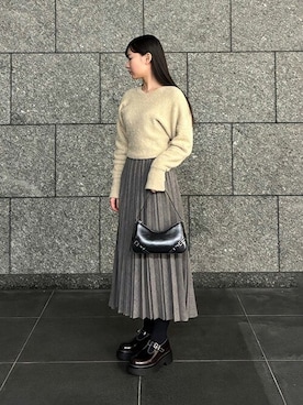 「CHARLES & KEITH（チャールズ & キース）のSloane スローン ホーボーバッグ（ショルダーバッグ）」を使った、CHARLES & KEITHさん（レディース・160cm）の冬コーディネート