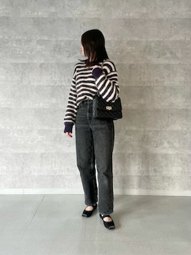 「アイテム（バレエシューズ）」を使った、CHARLES & KEITHさん（レディース・160cm）の冬コーディネート