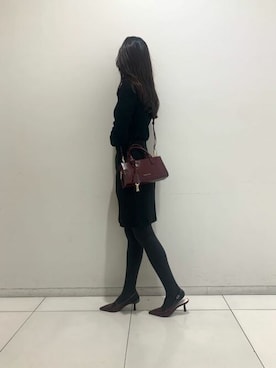 「CHARLES & KEITH（チャールズ & キース）のアイテム（トートバッグ）」を使った、CHARLES & KEITHさん（レディース・160cm）の冬コーディネート