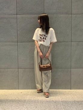 「CHARLES & KEITH（チャールズ & キース）のクロスオーバー エスパドリーユウエッジ（サンダル）」を使った、CHARLES & KEITHさん（レディース・160cm）の夏コーディネート