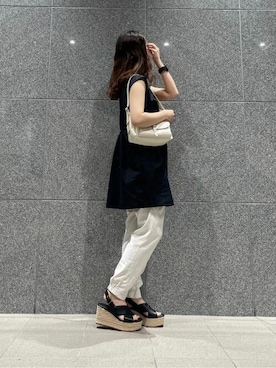 「CHARLES & KEITH（チャールズ & キース）のクロスオーバー エスパドリーユウエッジ（サンダル）」を使った、CHARLES & KEITHさん（レディース・160cm）の夏コーディネート