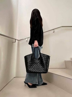 「CHARLES & KEITH（チャールズ & キース）のアイテム（トートバッグ）」を使った、CHARLES & KEITHさん（レディース・160cm）の夏コーディネート