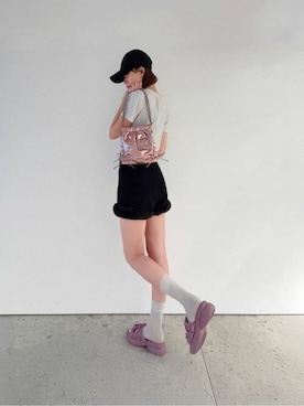 「アイテム（サンダル、ピンク系）」を使った、CHARLES & KEITHさん（レディース・160cm）の夏コーディネート