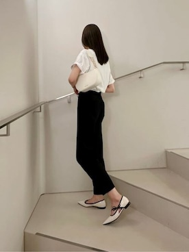 「アイテム（バレエシューズ）」を使った、CHARLES & KEITHさん（レディース・160cm）の夏コーディネート