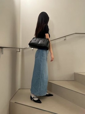 「アイテム（バレエシューズ）」を使った、CHARLES & KEITHさん（レディース・160cm）の夏コーディネート