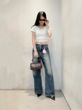 「アイテム（キーケース/キーアクセサリー）」を使った、CHARLES & KEITHさん（レディース・160cm）の夏コーディネート