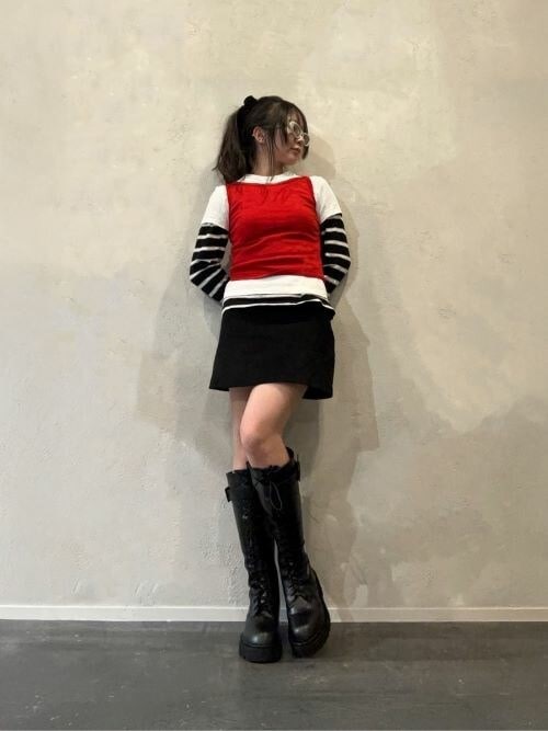 Darian ダリアン レースアップバックルロングブーツ（ブーツ