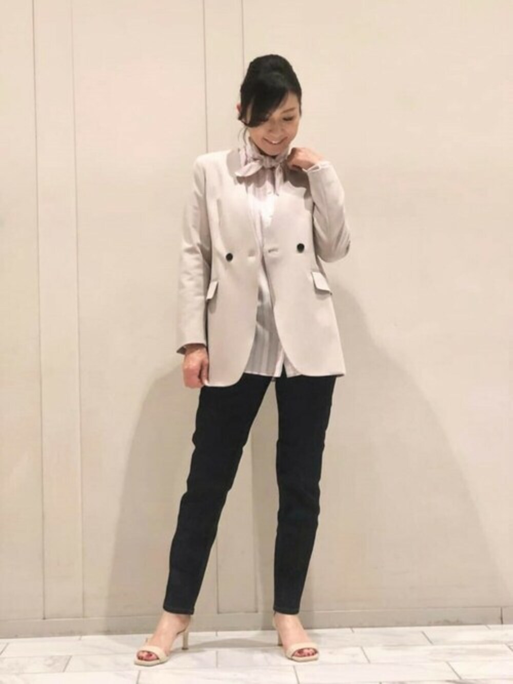 MAKINTOSH LONDON キュプラドビーストライプブラウス キュプラドビーストライプブラウス(トップス)｜MACKINTOSH