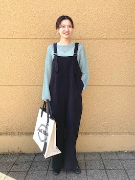 「Simplicite（サンプリシテ）のアイテム（オールインワン・サロペット）」を使った、momokoさん（レディース・159cm）の夏コーディネート