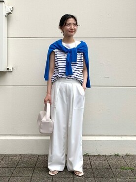 「Simplicite（サンプリシテ）のアイテム」を使った、momokoさん（レディース・159cm）の夏コーディネート