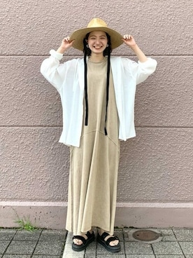 「Simplicite（サンプリシテ）のアイテム（ワンピース/ドレス）」を使った、momokoさん（レディース・159cm）の夏コーディネート