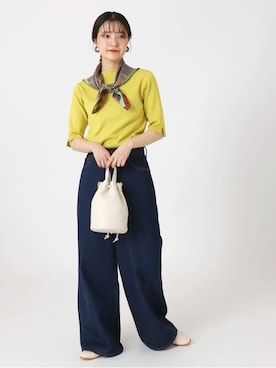 「カラー×コーデ」｜「アイテム（パンツ）」を使った、momokoさん（レディース・159cm）の夏コーディネート