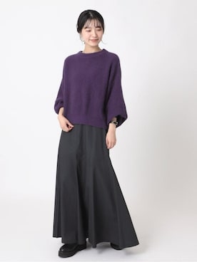 「カラー×コーデ」｜「アイテム（スカート）」を使った、momokoさん（レディース・159cm）の秋コーディネート