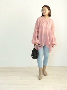 「定番」｜「アイテム（ブーツ）」を使った、sr__aさん（レディース・152cm）の秋コーディネート