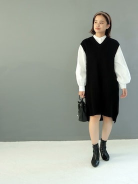「定番」｜「アイテム（ブーツ）」を使った、sr__aさん（レディース・152cm）の秋コーディネート