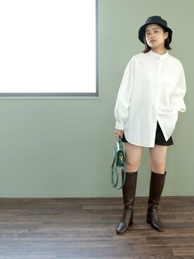 「定番」｜「アイテム（ブーツ）」を使った、sr__aさん（レディース・152cm）の秋コーディネート