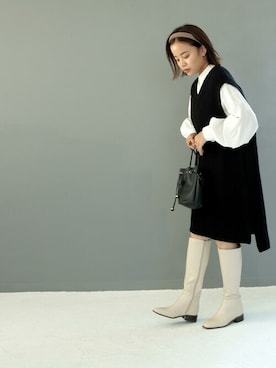 「定番」｜「アイテム（ブーツ）」を使った、sr__aさん（レディース・152cm）の秋コーディネート