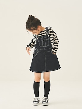 「Daddy Oh Daddy（ダディーオーダディー）のアイテム（トップス）」を使った、こどもの森e-shopさん（キッズ・110cm）の冬コーディネート