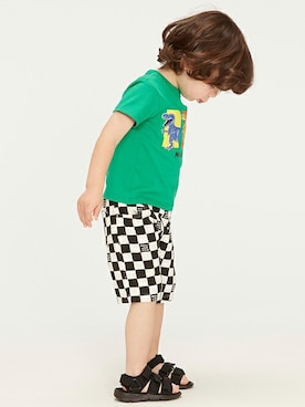 「Moujonjon（ムージョンジョン）のアイテム（パンツ）」を使った、こどもの森e-shopさん（キッズ・90cm）の春コーディネート