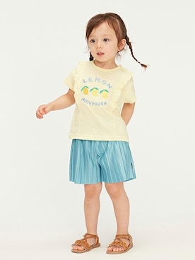 「Moujonjon（ムージョンジョン）のアイテム（パンツ）」を使った、こどもの森e-shopさん（キッズ・90cm）の夏コーディネート