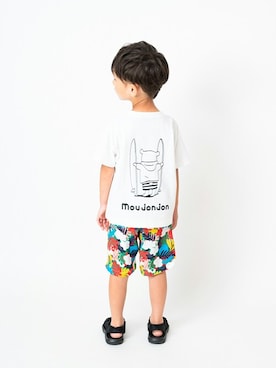 「Moujonjon（ムージョンジョン）のアイテム（Tシャツ/カットソー）」を使った、こどもの森e-shopさん（キッズ・110cm）の春コーディネート