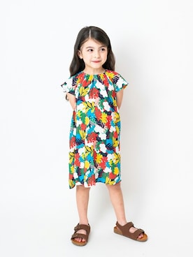 「お揃いコーデ」｜「アイテム（ワンピース/ドレス）」を使った、こどもの森e-shopさん（キッズ・110cm）の夏コーディネート