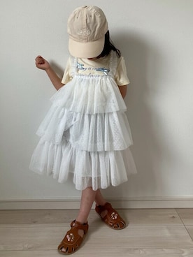 「アイテム（ワンピース/ドレス）」を使った、こどもの森e-shopさん（キッズ・107cm）の夏コーディネート
