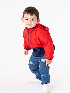 「アイテム（ジャケット/アウター）」を使った、こどもの森e-shopさん（キッズ・90cm）の秋コーディネート