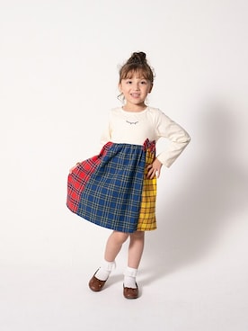「アイテム（ワンピース/ドレス）」を使った、こどもの森e-shopさん（キッズ・110cm）の秋コーディネート