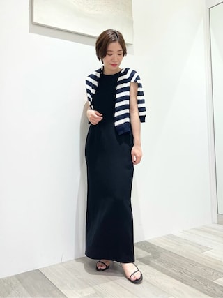 coco　noble ノーブル　カーブシルエットアメスリロングワンピース セール】カーブシルエットアメスリロングワンピース（ワンピース