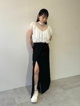 「LA BELLE ETUDE（ラベルエチュード）のアイテム（スカート）」を使った、LA BELLE ETUDEさん（レディース・155cm）の夏コーディネート