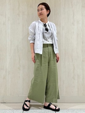 「イエベ」｜「アイテム（ブルゾン）」を使った、minamiさん（レディース・157cm）の春コーディネート