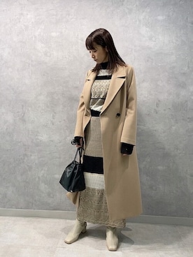 「コーディネート」｜「アイテム（チェスターコート）」を使った、saitoさん（レディース・153cm）の冬コーディネート