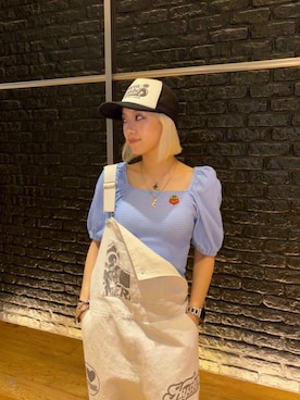 「HYSTERIC GLAMOUR（ヒステリックグラマー）のアイテム（オールインワン・サロペット）」を使った、rikoさん（レディース・158cm）の夏コーディネート