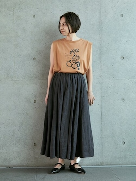 「コラボTシャツ」｜ADIEU TRISTESSEさん（レディース・152cm）の春コーディネート