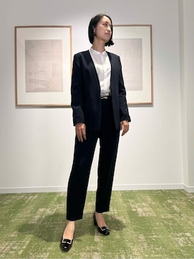 「ANAYI（アナイ）のアイテム（ノーカラージャケット）」を使った、Yuki.mさん（レディース・165cm）の春コーディネート