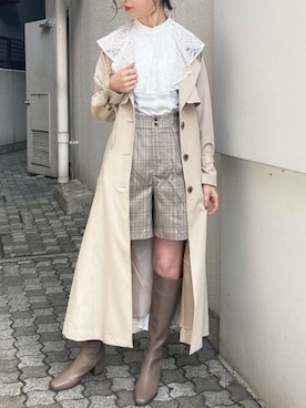 「dazzlin（ダズリン）のアイテム（トレンチコート）」を使った、marinさん（レディース・164cm）の春コーディネート