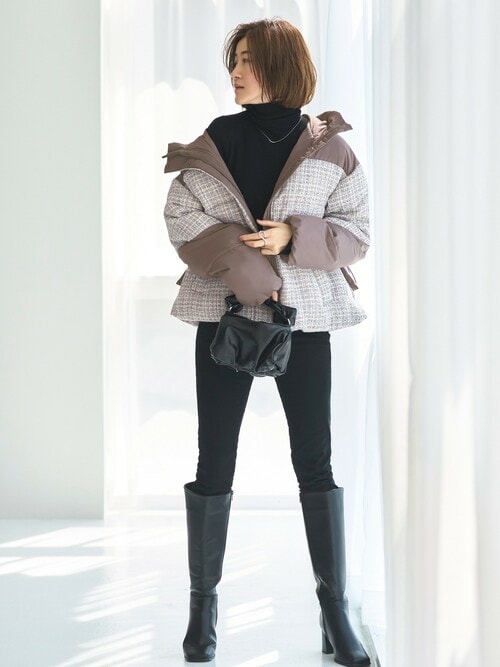 セール】プレイフルMIXツイードファイバーパデットコート