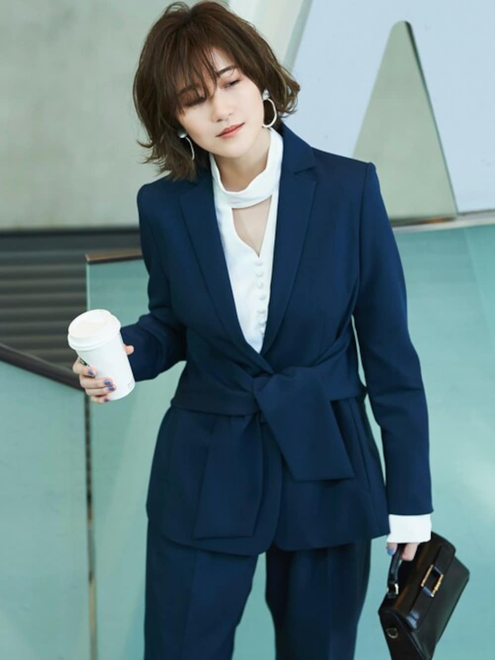 ウエストリボンジャケット&パンツ2点セットアップフォーマルセレモニースーツ RUIRUE BOUTIQUE（ルイルエブティック）の「ウエストリボンジャケット