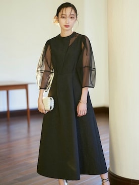 「アイテム（ドレス）」を使った、RUIRUEBOUTIQUEさん（レディース・161cm）の春コーディネート