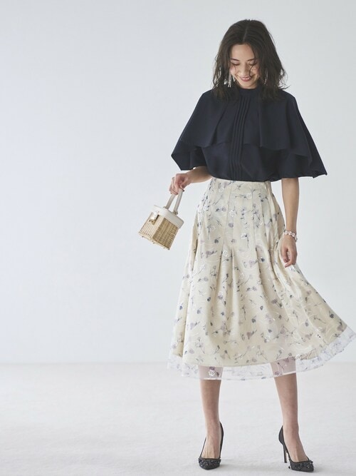 ルイルエブティック RUIRUE BOUTIQUE 【洗える/ストレッチ】プリーツスタンドカラーブラウス （ブラック） ルイルエブティック RUIRUE BOUTIQUE 【洗える/ストレッチ