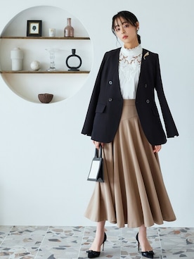 「アイテム（スーツセット）」を使った、RUIRUEBOUTIQUEさん（レディース・165cm）の春コーディネート