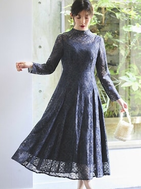 「RUIRUE BOUTIQUE（ルイルエブティック）のアイテム（ドレス）」を使った、RUIRUEBOUTIQUEさん（レディース・167cm）の秋コーディネート