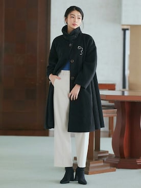 「アイテム（その他アウター、ブラック系）」を使った、RUIRUEBOUTIQUEさん（レディース・171cm）の秋コーディネート