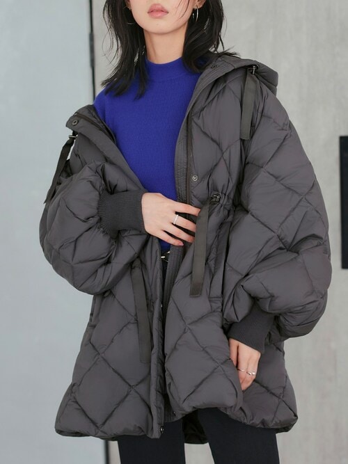 新品正規品【V12/sizeL】フリース　ハイブリッド　キルティングアウター ファイバーライトサーモ・ボリュームスリーブキルティングコート