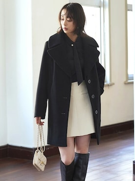 「アイテム（その他アウター、ブラック系）」を使った、RUIRUEBOUTIQUEさん（レディース・165cm）の秋コーディネート