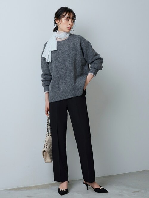 洗える ストレッチ ｜ 肌見せデザイン ラメチュール シアートップス