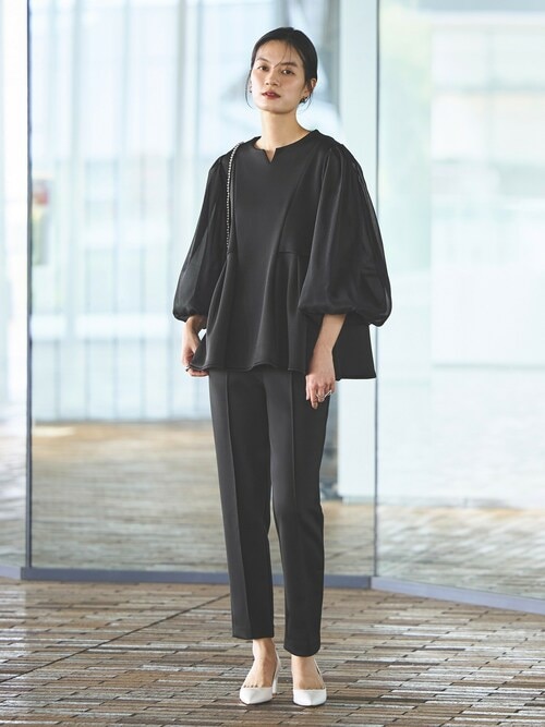 RUIRUEBOUTIQUEルイルエブティックセットアップ卒業入学式リボン RUIRUE BOUTIQUE セットアップ 2点セット ｜ ノーカラー フレア